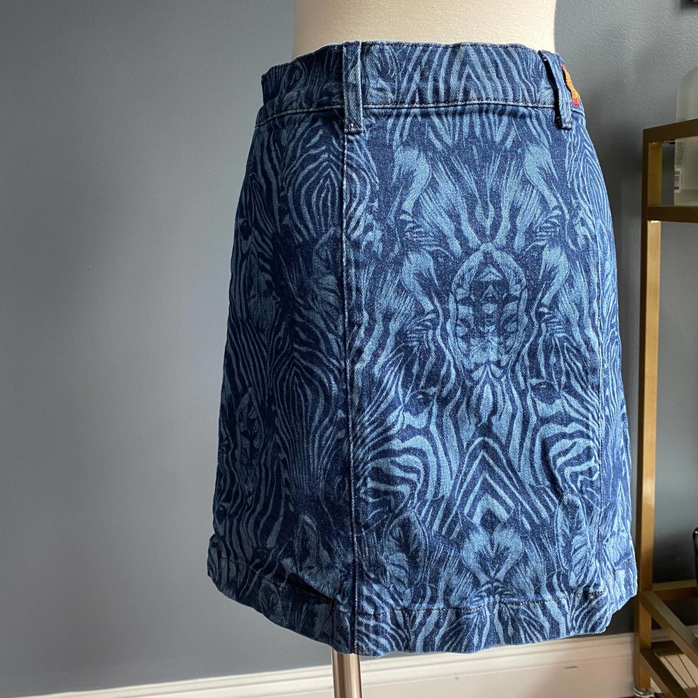 7 For All Mankind Zebra Print Button Front Skirt - image 5